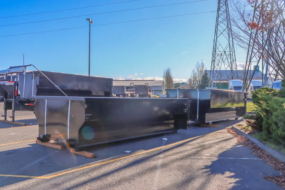 Roll-off dumpster ready for waste disposal at job site for Construction Dumpster Rental in Newburyport